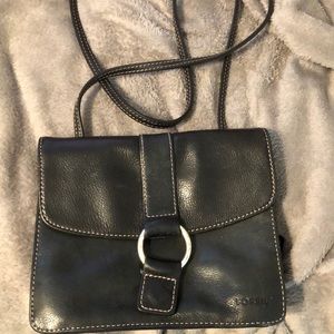 fossil cross body bag black